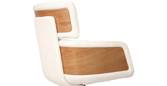 ARMLEHNSTUHL  Wippfunktion, Sitzfläche 360° drehbar, automatische Rückholfunktion Webstoff  - Eichefarben/Creme, Design, Holz/Textil (62/92/66cm) - Dieter Knoll