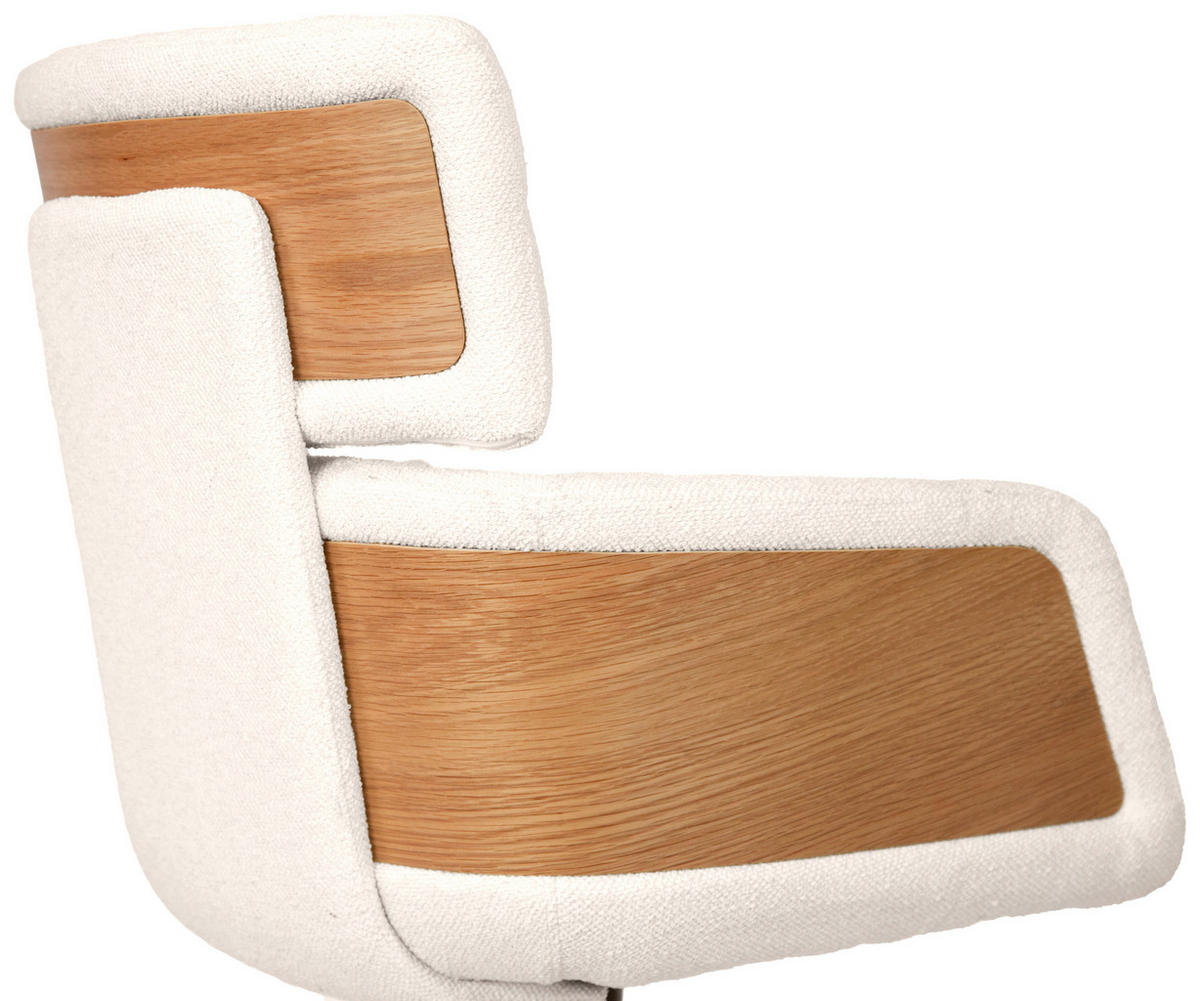 ARMLEHNSTUHL  in Eisen Webstoff  - Eichefarben/Creme, Design, Holz/Textil (62/92/66cm) - Dieter Knoll
