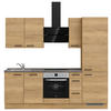 KÜCHENBLOCK 240 cm   Eichefarben, Schieferfarben  - Schieferfarben/Eichefarben, Modern, Holzwerkstoff/Metall (240cm) - Nobilia