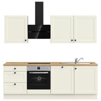 KÜCHENLEERBLOCK 240 cm   in Weiß, Eichefarben  - Eichefarben/Schwarz, MODERN, Holzwerkstoff/Metall (240cm) - Nobilia