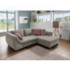 ECKSOFA Graubraun Cord  - Koralle/Graubraun, Design, Holz/Textil (250/190cm) - MID.YOU