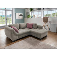 ECKSOFA Graubraun Cord  - Koralle/Graubraun, Design, Holz/Textil (250/190cm) - MID.YOU