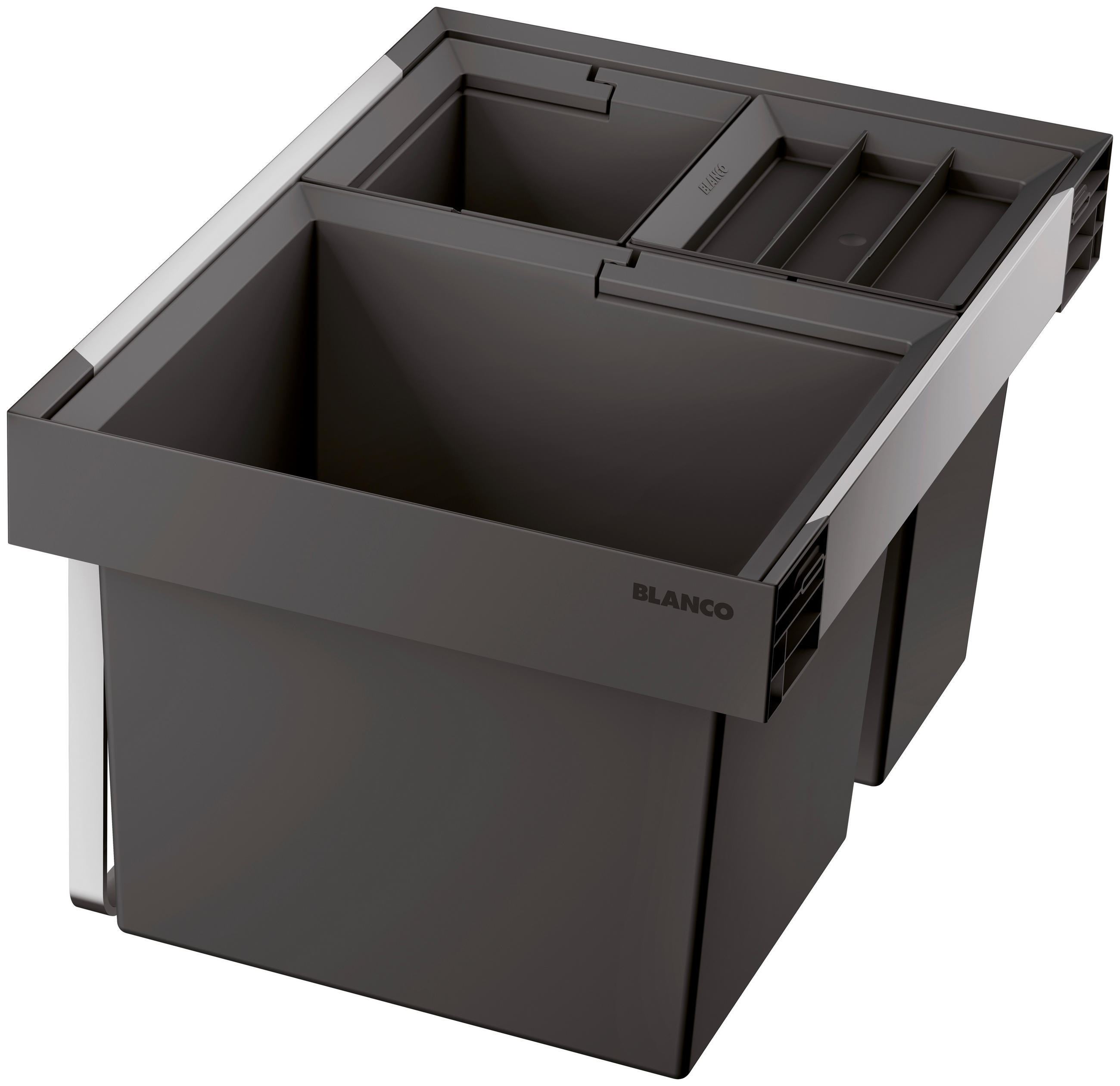 EINBAUABFALLSAMMLER Blanco FLEXON II Low XL 60/3 30 L + 2x 8 L  - Edelstahlfarben/Schwarz, Basics, Kunststoff/Metall (56,2-56,8/32,5/40,0cm) - Blanco