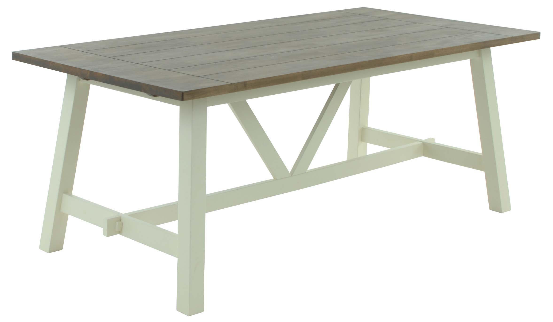 MATBORD i trä 190/95/75 cm   - vit/grå, Design, trä (190/95/75cm)