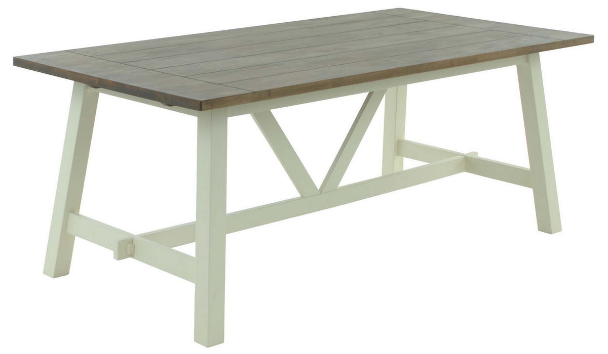 MATBORD i trä 190/95/75 cm   - vit/grå, Design, trä (190/95/75cm)