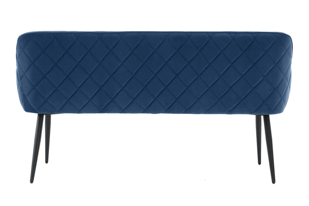 SITZBANK 160/85/61 cm Samt Blau Metall  - Blau/Schwarz, MODERN, Textil/Metall (160/85/61cm) - Livetastic