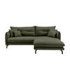 ECKSOFA Olivgrün Velours  - Schwarz/Olivgrün, Design, Textil/Metall (255/180cm) - Livetastic