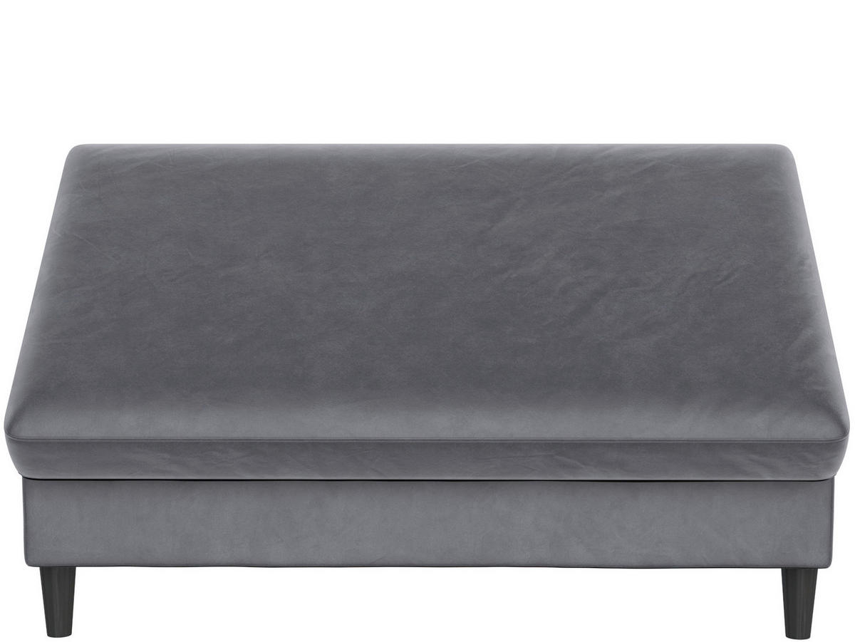 HOCKER in Textil Anthrazit  - Anthrazit/Schwarz, Basics, Kunststoff/Textil (130/43/69cm) - Livetastic