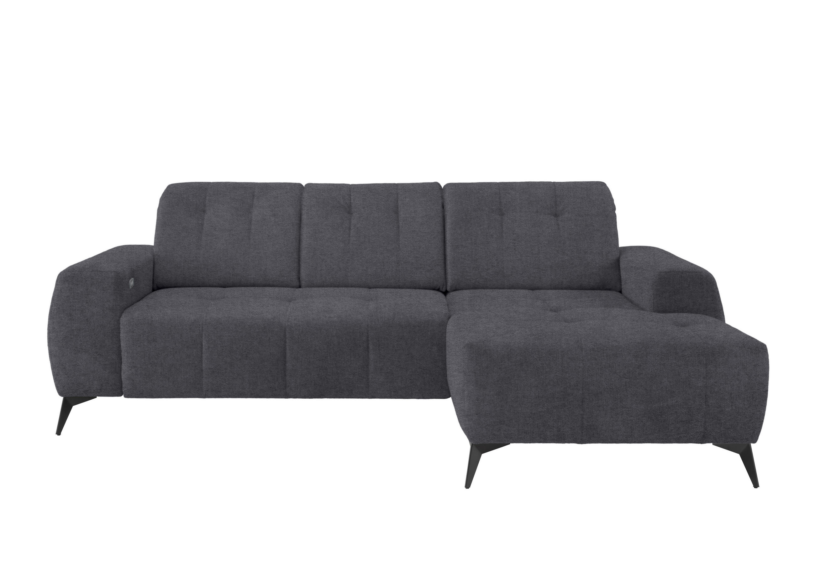ECKSOFA Anthrazit Mikrofaser - Anthrazit/Schwarz, MODERN, Textil/Metall (258/180cm) - Livetastic
