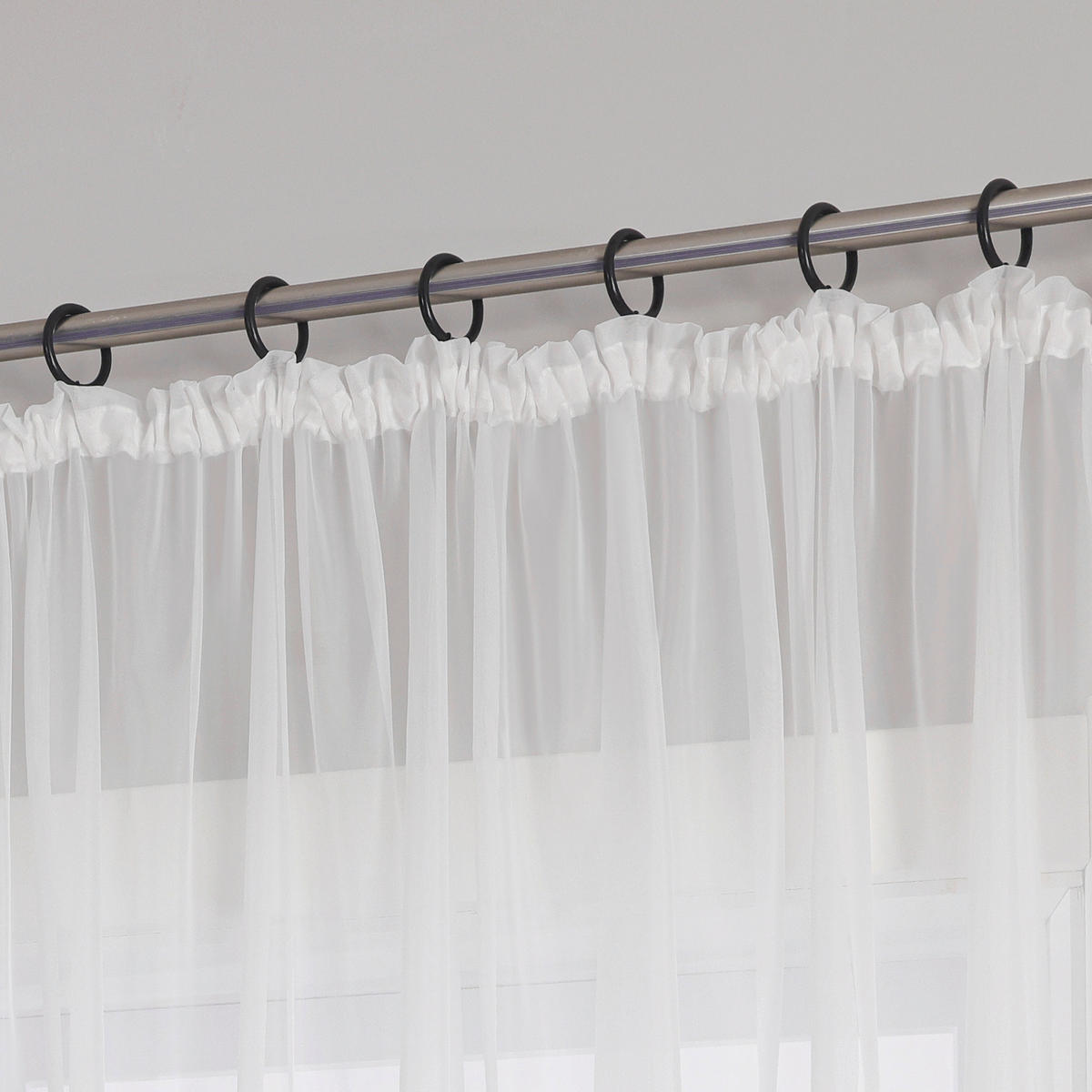 FERTIGVORHANG  transparent  450/170 cm   - Weiß Hochglanz, Basics, Textil (450/170cm) - Joyswahl