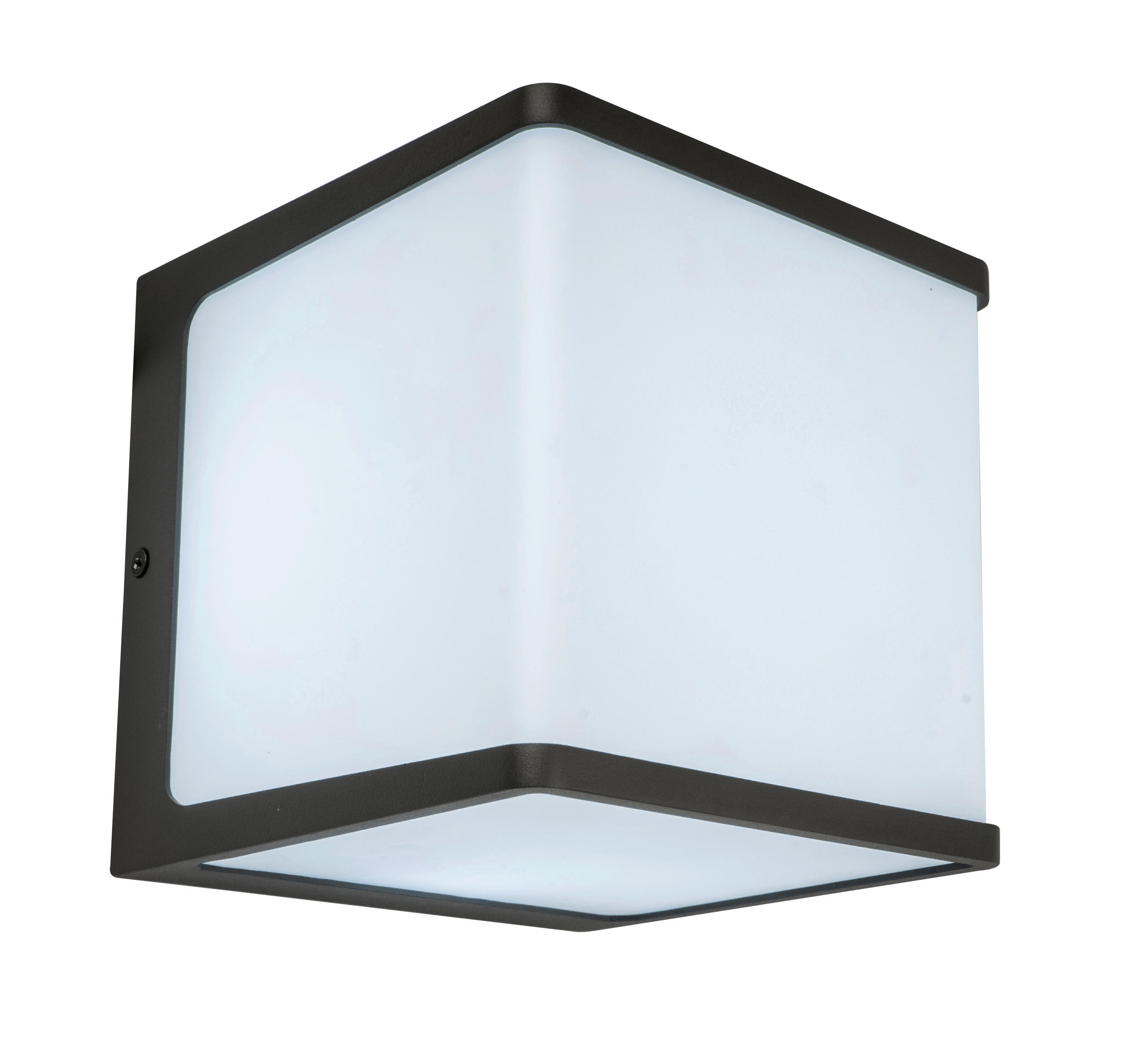 AUßENWANDLEUCHTE Doblo 15/15/15 cm   - Anthrazit/Opal, Design, Kunststoff/Metall (15/15/15cm)