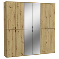 GARDEROBENSCHRANK  in 183/193/34 cm  - Schwarz, KONVENTIONELL, Glas/Holzwerkstoff (183/193/34cm) - MID.YOU