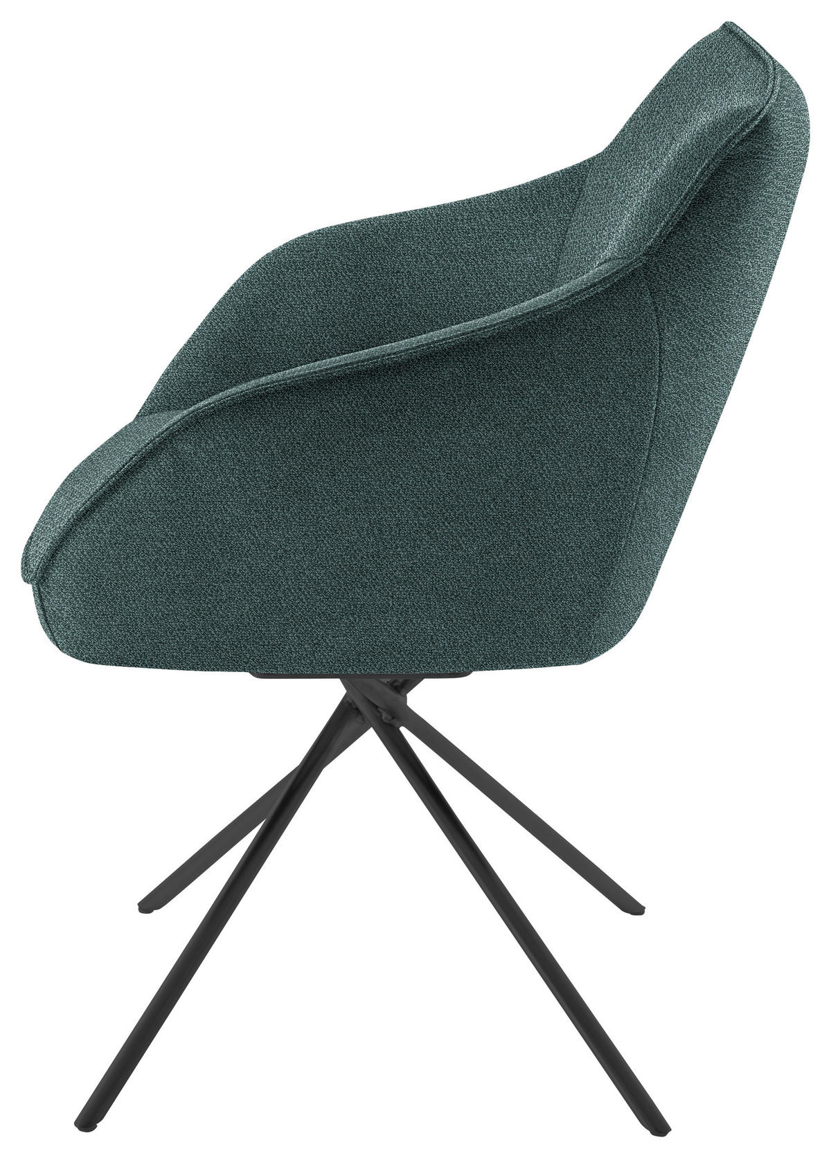 ARMLEHNSTUHL  in Nickel Flachgewebe  - Petrol/Schwarz, Design, Textil/Metall (60/84/67cm) - Koinor