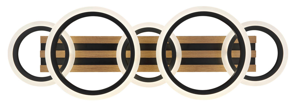 LED-DECKENLEUCHTE 74,5/25/11,5 cm   - Dunkelbraun/Schwarz, Natur, Holzwerkstoff/Kunststoff (74,5/25/11,5cm) - Globo