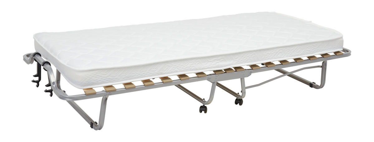 HOPFÄLLBAR SÄNG i trä, metall, textil vit  - vit, Basics, metall/trä (90/200cm) - Livetastic