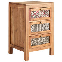 KOMODA, akácia, farba akácie, 45/70/42 cm - farba akácie/mosadzná, Lifestyle, kov/drevo (45/70/42cm) - Livetastic