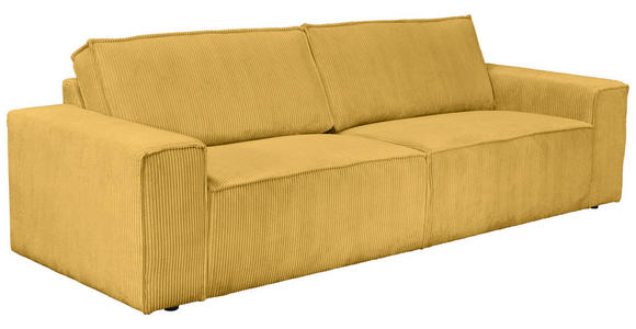 3-SITZER-SOFA Cord Senfgelb - Senfgelb/Schwarz, KONVENTIONELL, Kunststoff/Textil (248/76/95cm) - Carryhome