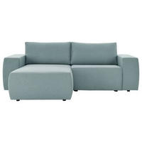 ECKSOFA in Webstoff Hellblau  160/242 cm  - Schwarz/Hellblau, Design, Kunststoff/Textil (160/242cm) - LOOKS by W.Joop