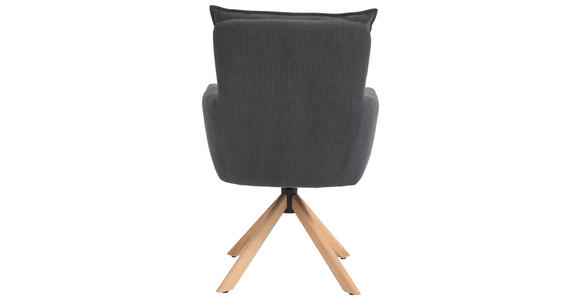 ARMLEHNSTUHL in Cord - Anthrazit/Buchefarben, Design, Holz/Textil (60/95/67cm) - Novel