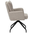 ARMLEHNSTUHL  Sitzfläche 180° drehbar Mikrofaser  - Beige/Schwarz, Design, Textil/Metall (60/90/68cm) - Carryhome