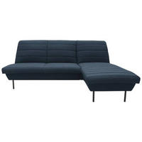 ECKSOFA in Webstoff Dunkelblau  214/168 cm  - Schwarz/Dunkelblau, Design, Textil/Metall (214/168cm) - LOOKS by W.Joop