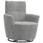 SESSEL in Chenille, Flachgewebe Hellgrau  - Hellgrau/Schwarz, Design, Textil/Metall (81/92/84cm) - Xora