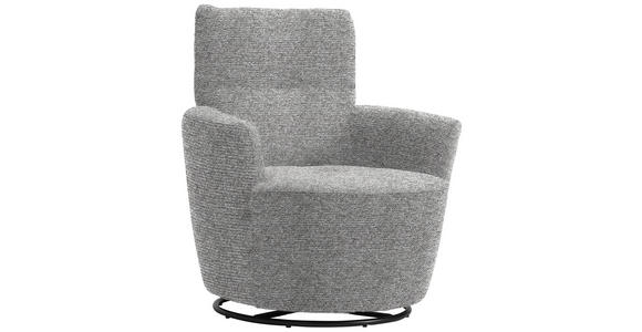 SESSEL in Chenille, Flachgewebe Hellgrau  - Hellgrau/Schwarz, Design, Textil/Metall (81/92/84cm) - Xora