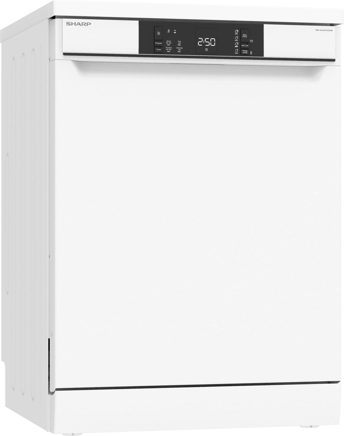 GESCHIRRSPÜLER QW-NA1CF47DW-DE  - Weiß, KONVENTIONELL, Kunststoff/Metall (59,8/82/59,8cm) - Sharp