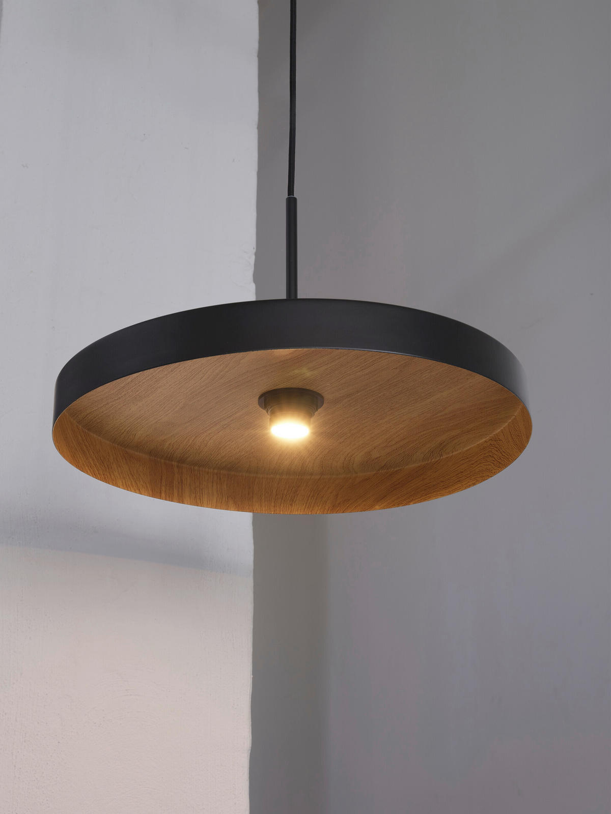 HÄNGELEUCHTE 40/127 cm   - Schwarz/Naturfarben, Basics, Metall (40/127cm) - Osram
