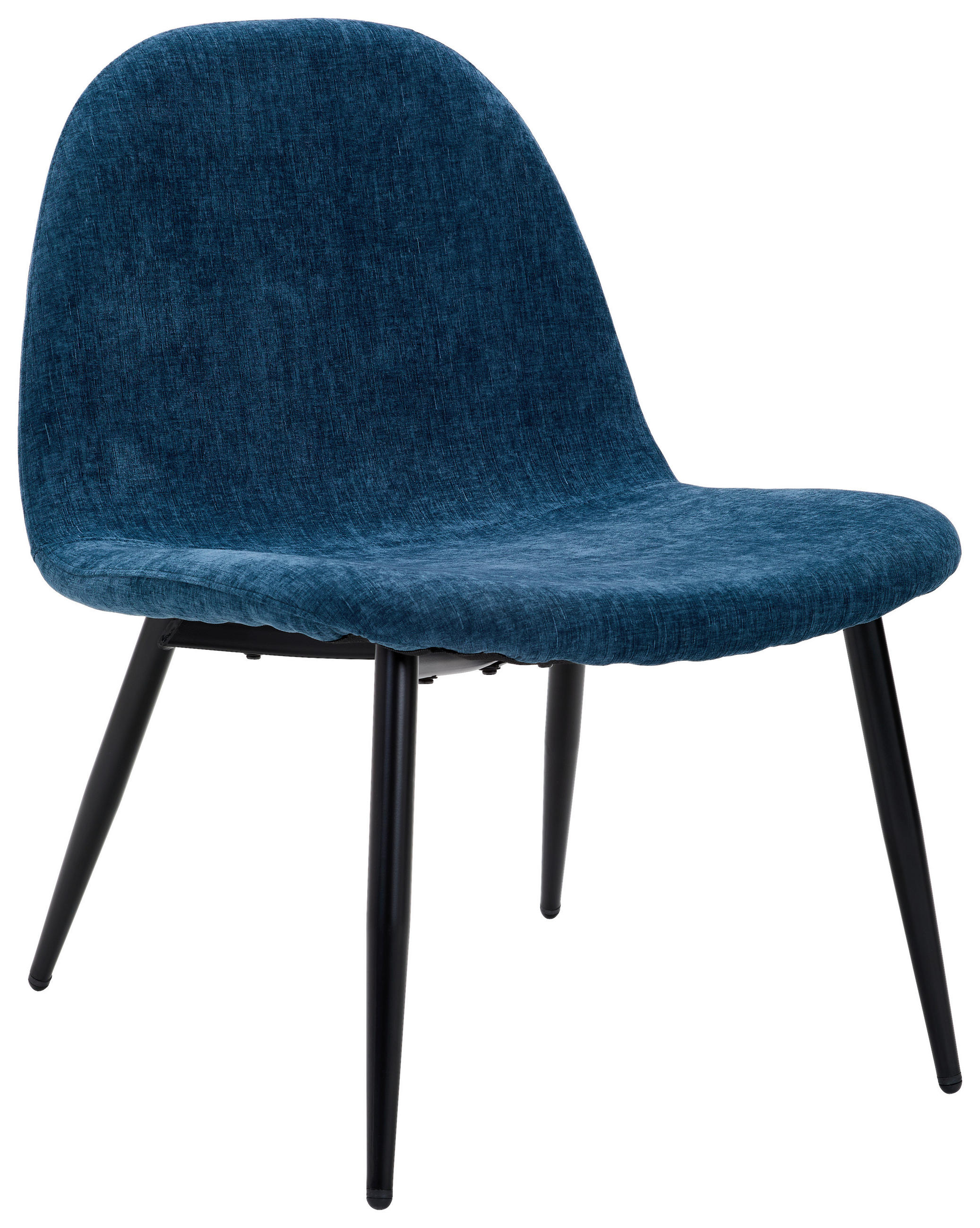 SESSEL in Chenille Blau, Schwarz  - Blau/Schwarz, Design, Holz/Textil (63/82/74cm) - Livetastic