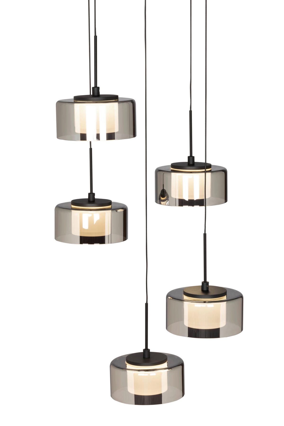 LED-HÄNGELEUCHTE Newark 44/150 cm   - Dunkelgrau, Design, Glas (44/150cm) - Dieter Knoll