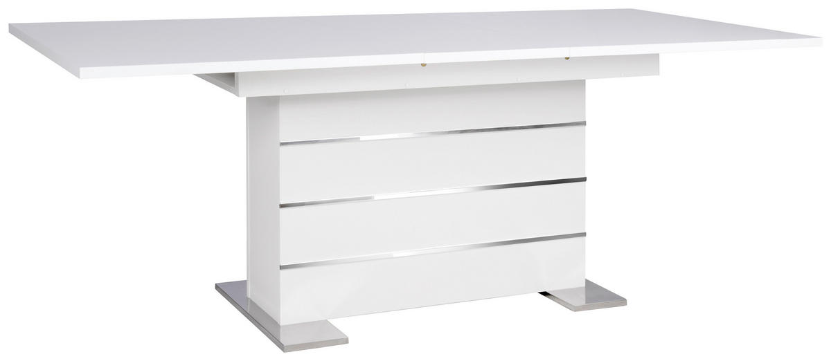 JEDILNA MIZA, bela  - bela, Design, leseni material (160/200/90/75cm) - Xora