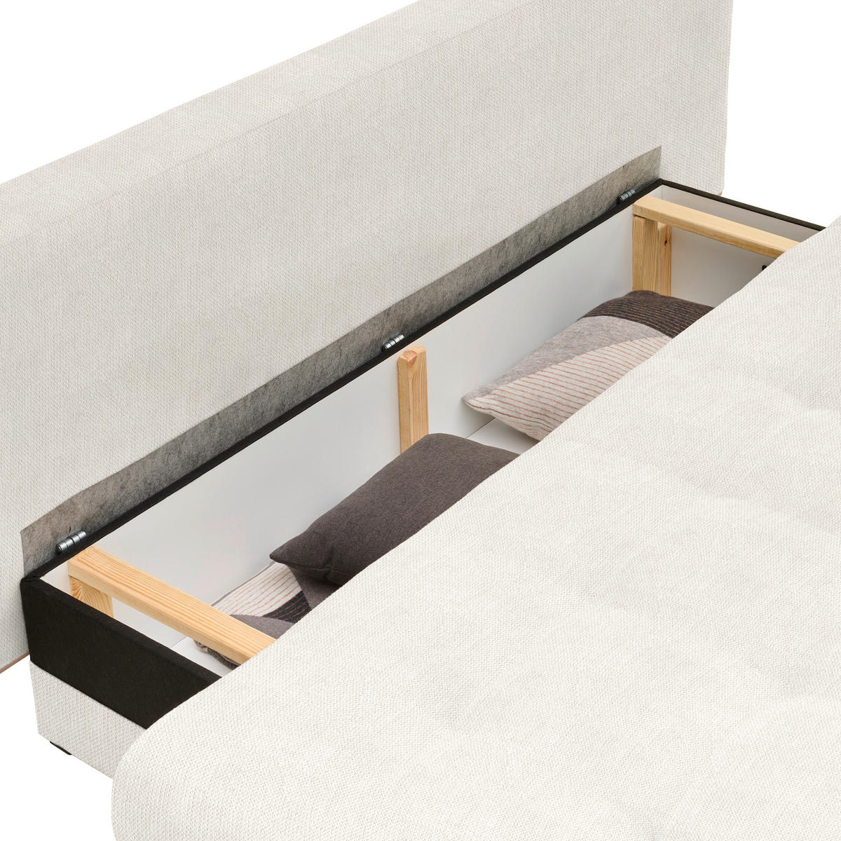 SCHLAFSOFA Flachgewebe Beige  - Beige/Naturfarben, Design, Holz/Textil (200/71/95cm) - Livetastic