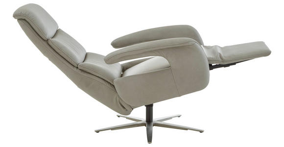 RELAXSESSEL in Leder Greige  - Edelstahlfarben/Greige, Design, Leder/Metall (76/119/86cm) - Dieter Knoll
