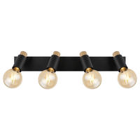 STRAHLER Matti 65,5/8/14,5 cm   - Dunkelbraun/Schwarz, Design, Holz/Metall (65,5/8/14,5cm) - Globo