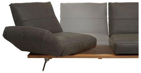 ECKSOFA in Echtleder Braun, Eichefarben  - Edelstahlfarben/Eichefarben, Natur, Leder/Holzwerkstoff (320/157cm) - Ambiente