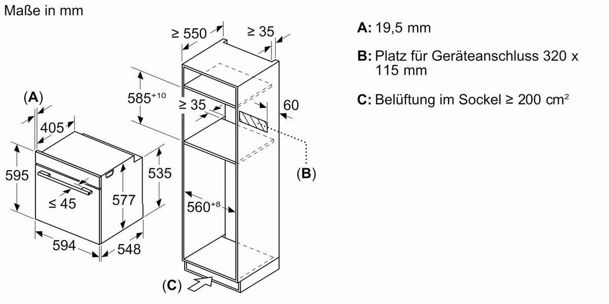 EINBAUBACKOFEN HM736GAB1  - Schwarz, Basics, Metall (59,4/59,5/54,8cm) - Siemens