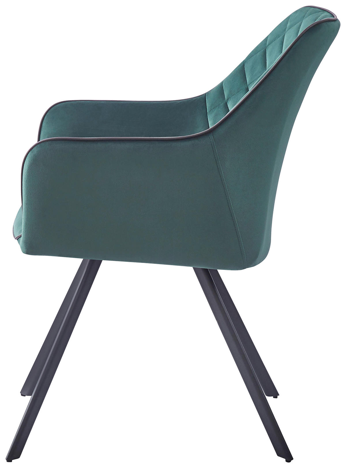 STOLIČKA S PODRÚČKAMI, zamat, zelená - sivá/zelená, Modern, kov/textil (58/85/64,5cm) - MID.YOU