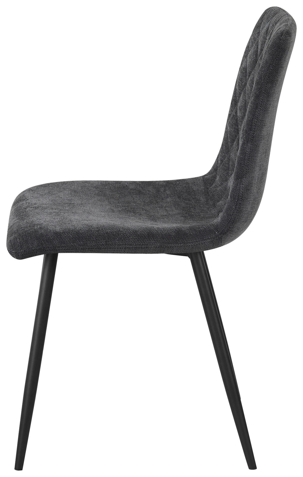 STUHL   Webstoff  - Dunkelgrau/Schwarz, Design, Textil/Metall (45/87/55cm) - Ti'me