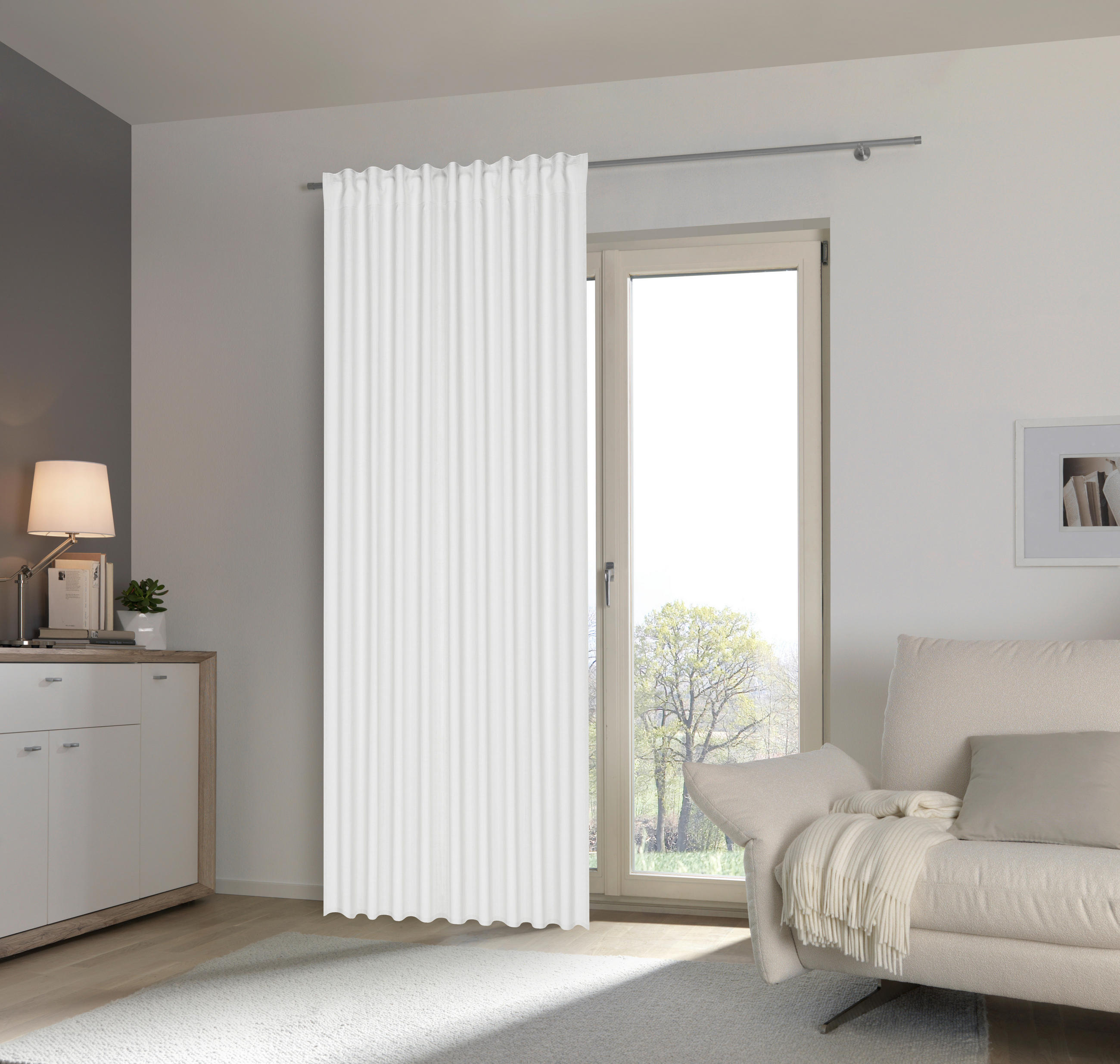 FERTIGVORHANG blickdicht  - Weiss, Basics, Textil (135/255cm) - Esposa