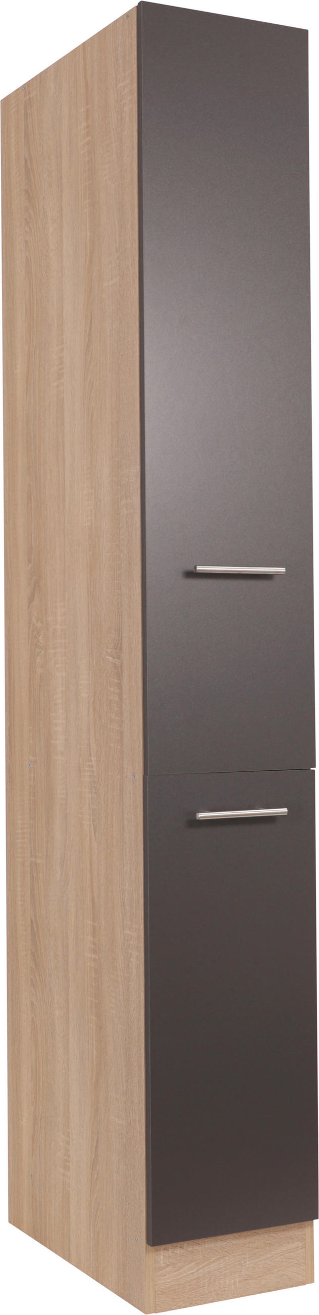 APOTHEKERSCHRANK 30/200/60 cm  in Grau, Eichefarben  - Eichefarben/Silberfarben, Basics, Holzwerkstoff/Metall (30/200/60cm) - Respekta