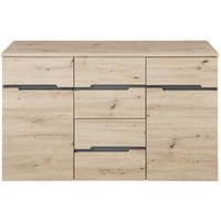 KOMODA, grafitová, dub artisan, 135/82/38 cm - čierna/grafitová, Modern, kompozitné drevo/plast (135/82/38cm) - MID.YOU