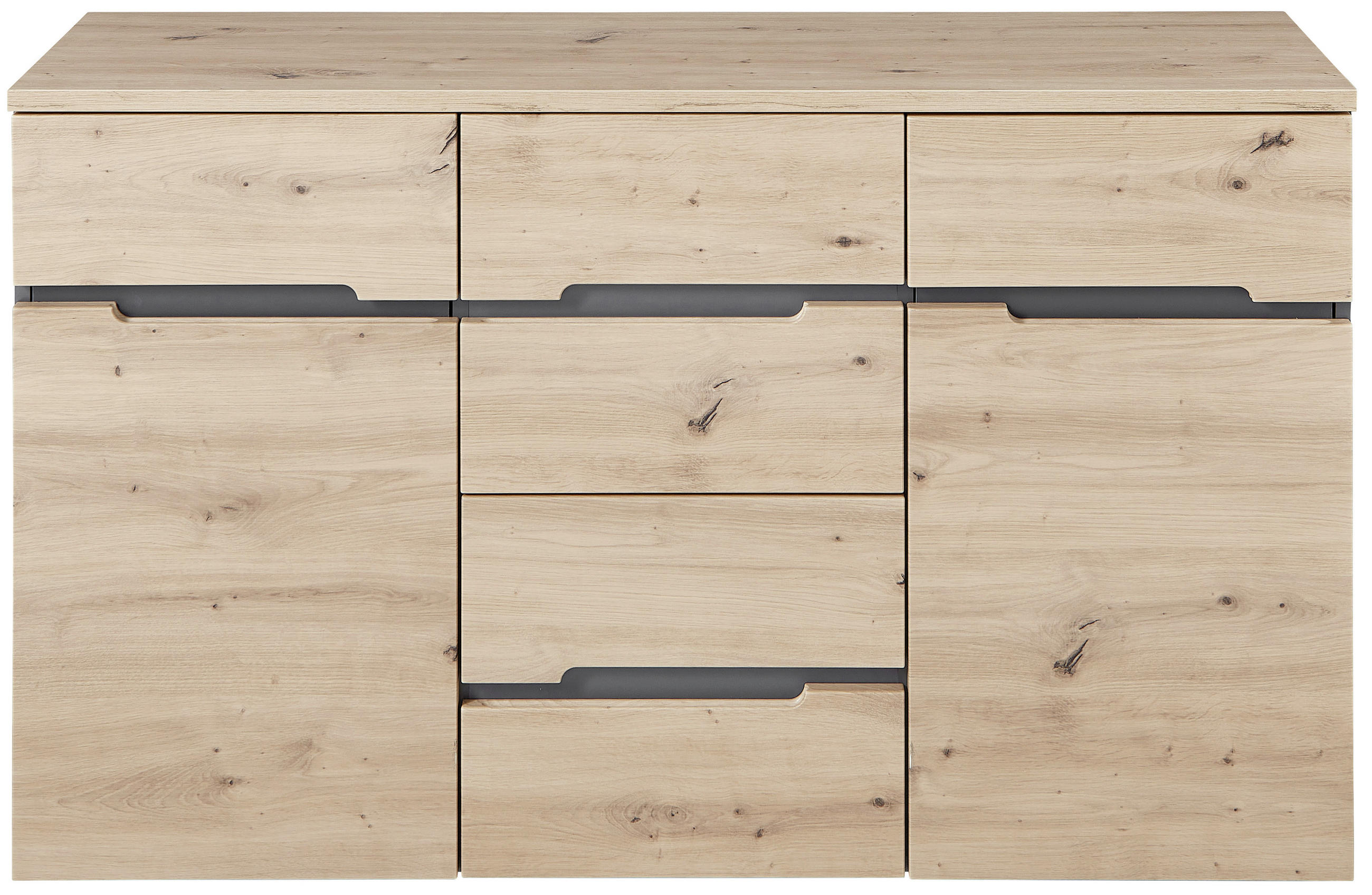 MID.YOU KOMODA, barvy grafitu, dub artisan, 135/82/38 cm