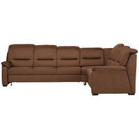 ECKSOFA Mikrofaser Hellbraun  - Hellbraun/Schwarz, Konventionell, Holz/Textil (303/245cm) - Beldomo Comfort