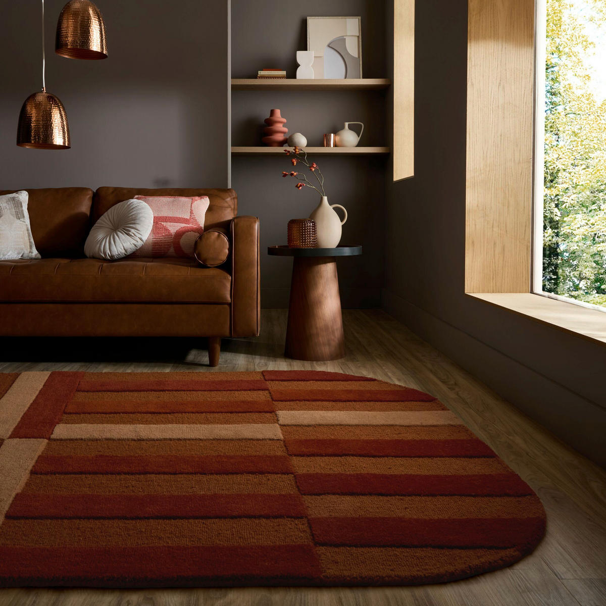 WOLLTEPPICH 140/200 cm Eldon Terracotta oval  - Terracotta, Basics, Textil (140/200cm) - Flair Rugs