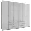 DREHTÜRENSCHRANK 250/216/58 cm 6-türig Grau, Weiß  - Chromfarben/Weiß, KONVENTIONELL, Glas/Holzwerkstoff (250/216/58cm) - Dieter Knoll