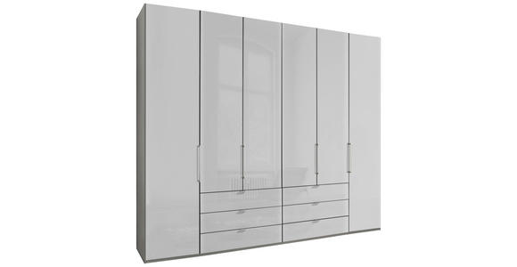 DREHTÜRENSCHRANK  in Grau, Weiß  - Chromfarben/Weiß, KONVENTIONELL, Glas/Holzwerkstoff (250/236/58cm) - Dieter Knoll