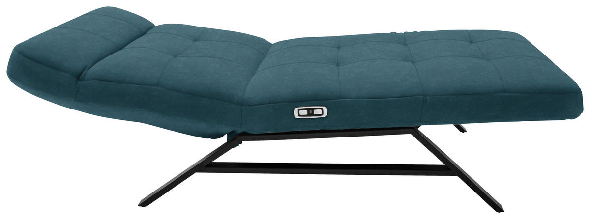 RELAXLIEGE in Mikrofaser Petrol  - Petrol/Schwarz, Design, Textil/Metall (120/54-113/158-198cm) - Pure Home Lifestyle
