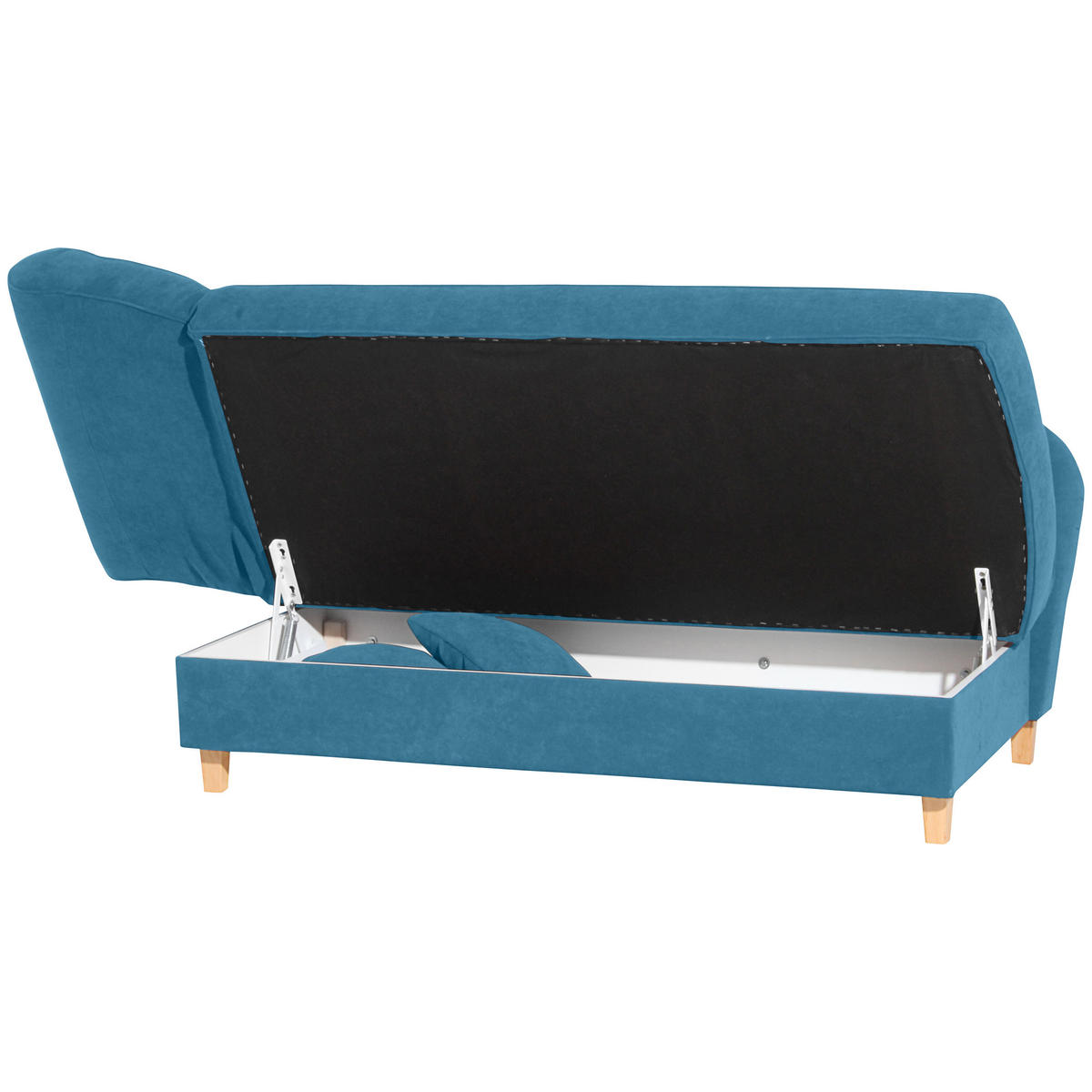 RÉCAMIERE in Velours Petrol  - Buchefarben/Petrol, Design, Holz/Textil (190/88/82cm) - Max Winzer