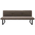 SITZBANK 221/90/70 cm Flachgewebe Olivgrün, Graubraun  - Graubraun/Schwarz, Design, Textil/Metall (221/90/70cm) - Dieter Knoll